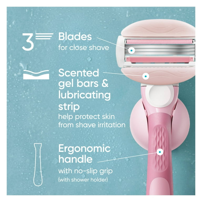 Venus ComfortGlide3 White Tea Razor for Women, 3 blades, Manual