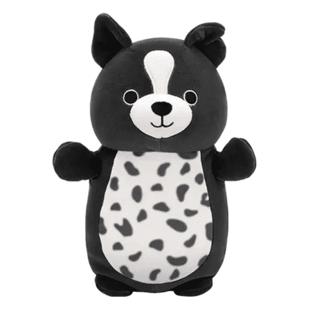 Squishmallows Original 10-Inch Monty Black and White Spotted Border Collie Dog HugMees