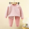 thumbnail image 2 of Gibobby Toddler Boys Pajamas Baby & Toddler Boy Striped Pajamas Set 2-Piece Long Sleeve Soft Sleepwear Cozy Fall Winter for 1t 2t 3t 4t 5t 6t Boy Toddler Boys Clothes,Pink,Size 3-4 Years, 2 of 5