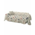 thumbnail image 2 of Blue Yellow Red Flower Sofa Couch Covers for 3 Cushion Couch,Washable L Shape Sectional Sofa Covers for Loverseat/Pet/Kid,Retro Country Wild Floral Beige Slipcover Throw Blanket Futon Cover 71x134, 2 of 8