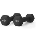 thumbnail image 6 of WeCare Fitness, 5lb Neoprene Dumbbell, Pair - Black, 6 of 6