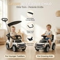thumbnail image 6 of Ford Bronco 3 in 1 Push Car with Canopy for Toddlers 1–3, Ride On Push Car Toy with Adjustable Parent Steering Handle, Removable Guardrail & Footrest, Music, Horn, Under Seat Storage, Silent Wheels, 6 of 10