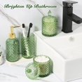 thumbnail image 5 of Bathroom Accessories Set, 4 Pack Clear Glass Bath Accessory Sets Complete, Diamond Soap Dispenser and Toothbrush Holder Set for Bathroom Counter Organizer Essentials, 5 of 7