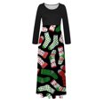 thumbnail image 4 of Vestidos de Navidad Para Mujer Estampado de Árbol de Navidad Manga Larga Cuello Redondo Vestido Largo Playa Casual Maxi Sundress Odeerbi ODB202981, 4 of 6