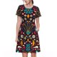 thumbnail image 1 of Disketp Colorful Mexican2 para Vestido de Manga Corta para Mujeres, Vestidos de Verano para Mujeres, Casual y Holgado para la Playa, 1 of 6