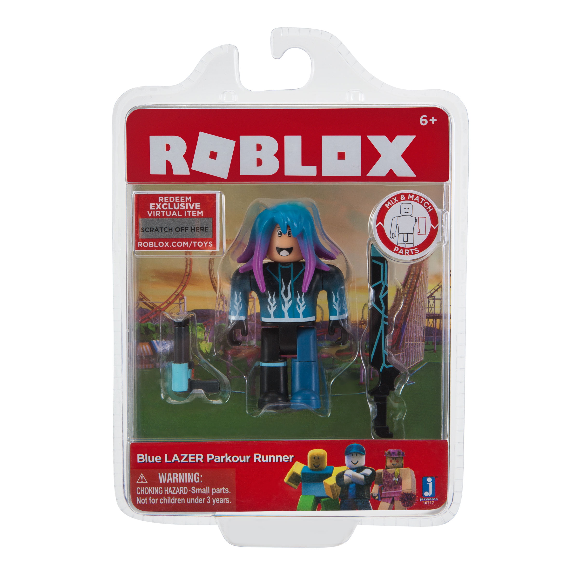 Roblox Action Collection Blue Lazer Parkour Runner Figure Pack Includes Exclusive Virtual Item Walmart Com Walmart Com - parkour wallpaper roblox