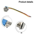thumbnail image 3 of 5Pcs 16mm Metal Momentary Push Button Switch 12V-24V ON-Off with Ring LED Light, 3 of 11