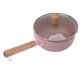thumbnail image 5 of Olla para leche con mango de madera, de aleación de aluminio, multifuncional, de fondo plano, para salsa de fideos, para el hogar, cocina, restaurante, color rosa, con tapa, 5 of 15