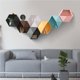 thumbnail image 4 of Kearding Estante de pared Hexagonal, estante geométrico, estilo nórdico, sin perforaciones, para sala de estar, dormitorio, decoración, Almacenamiento y organización del hogar Blanco, 4 of 5