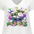 thumbnail image 4 of Inktastic Mardi Gras Masks and Beads Women's Plus Size V-Neck T-Shirt, 4 of 5