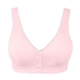 thumbnail image 3 of DuoJiaJ V Neck Front Closure Bras for Women Wireless Full Coverage Comfortable Seamless Everyday Bra Pink, 3 of 3
