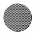thumbnail image 1 of Geometric Mouse Pad for Computers, Sketched Nested Design of Overlapping Diamond Outlines and Chain Links, Round Non-Slip Thick Rubber Modern Mousepad, 8" Round, Black and Pale Grey, by Ambesonne, 1 of 2