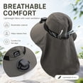 thumbnail image 3 of Sun Hat,Dual Power Supply Solar Cooling Hat With Detachable Three Speed Fan and Breathable Quick Dry Fabric for Yard Work Hiking Beach Outdoor Activities for Teen All Day Sun Protection(Gray), 3 of 4