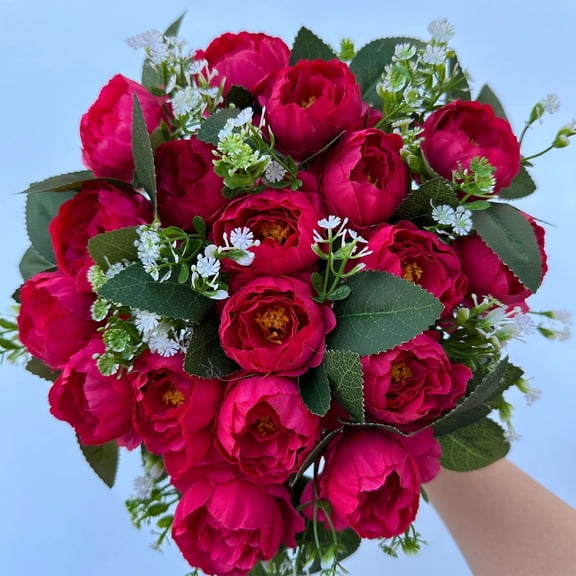 18 Head Exquisite Peony Wedding Table Flower Arrangement Home And Hotel Decoration Artificial Flower Scene Arrangement Flower