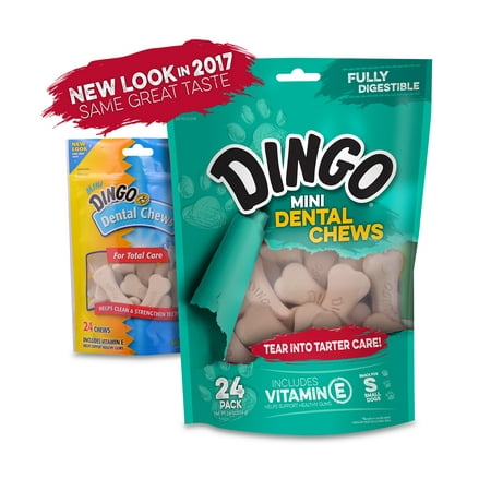 Dingo Denta Treats Blanchiment des dents Bouchées Minis, paquet de 24