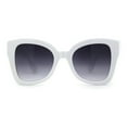 thumbnail image 2 of Womens Thick Plastic Mod Oversize Horn Butterfly Fashion Sunglasses White Smoke, 2 of 4