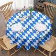 thumbnail image 3 of Blue White Checkerboard Checkered Pattern Round Tablecloth 60"x60",Wrinkle Wipeable Table Cloth for Kitchen Dining Room Picnic Patio Party, 3 of 6