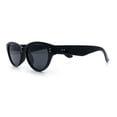 thumbnail image 6 of Womens Retro Hipster Cat Eye Horn Rim Plastic Fashion Sunglasses All Black, 6 of 8