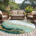 thumbnail image 4 of Sage Green Golden Marble Round Area Rug 5Ft Washable Circle Rugs for Living Room Bedroom, Modern Abstract Art Marble Crack Non-Slip Carpet Floor Mats Indoor Outdoor Carpet Runner Aesthetic Home Decor, 4 of 8