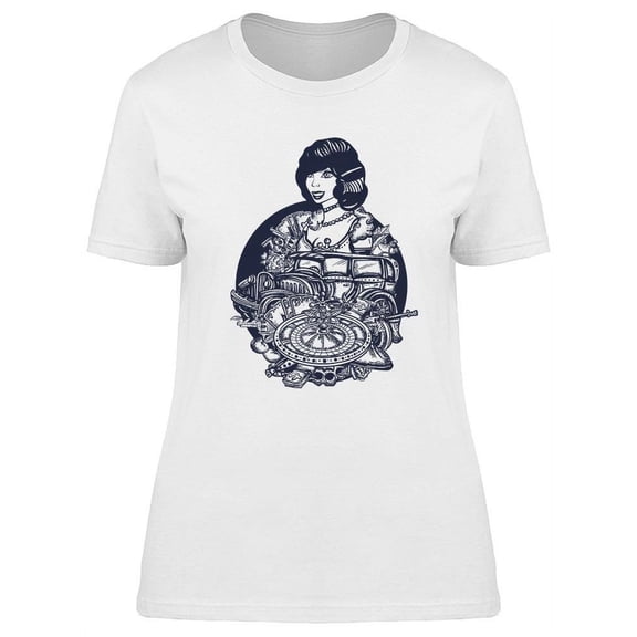 Casino Retro Lady T-Shirt Women -Image by Shutterstock, Female Large