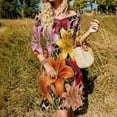 thumbnail image 3 of Leopard Print Lilies Vibrant Bouquet Dress Summer Dresses Woman Street Style Big Size Casual Dress, 3 of 9
