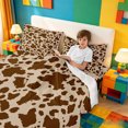 thumbnail image 3 of meiyoeat Brown Cow Print Bed Sheets For Boys,Rustic Farmhouse Full Size Sheets,4-Piece,1 Flat Sheet,1 Fitted Sheet and 2 Pillowcases, 3 of 6