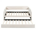 thumbnail image 5 of Sofa Bed with Trundle Bed and Wood Slat, Upholstered Twin Size Daybed for Bedroom Living Room, Beige, 5 of 7