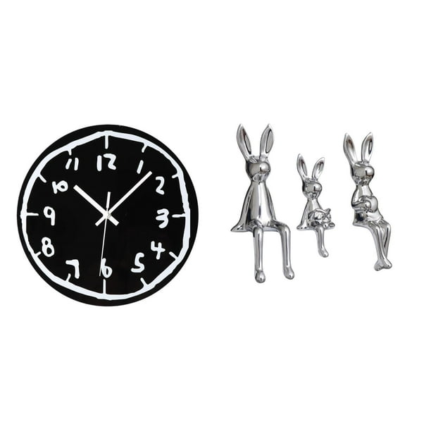 Reloj de pared,Reloj de pared silencioso y decorativo que no hace tictac,Reloj moderno de 12 pulgadas para pared de casa o oficina,sencillo.,Escultura de figura,Estatua sentada Figura Escultura