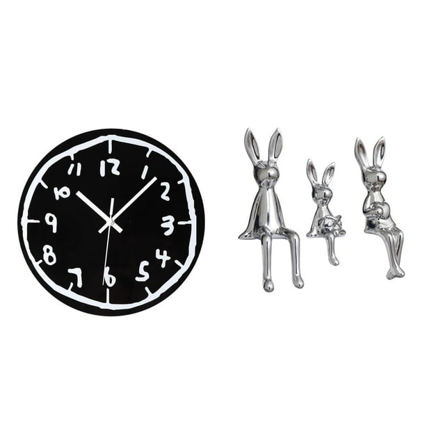 Reloj De Pared Acrílico Minimalista Moderno Con Figura De Familia De Conejos, Escultura Artística Silenciosa Para Cocina, Oficina, Comedor, Decoración De Armarios.