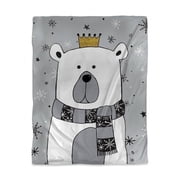 Begin Home Decor 3817-VWCT-HO3 Beautiful Bear Gray Snow Children Twin Size Duvet Cover - Home Decor
