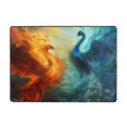 thumbnail image 7 of Area Rugs For Living Room Decor - Red and Blue Fire Peacock Soft Anti Slip Throw Washable Rugs 5x7 For Bedroom, Indoor Carpet For Bedroom Living Room 80x58In, 7 of 7