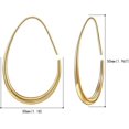 thumbnail image 2 of Lightweight Teardrop Hoop Earrings for Women - 14k Gold/White Gold Plated Large Oval Pull Through Hoop Earrings High Polished Statement Jewelry Gift for Women, 2 of 12