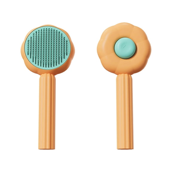 ACDANC 2Pcs Cat Brush,Abs Cat Shedding Brush,Deshedding Brush for Cats,Orange,8X3X2"