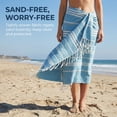 thumbnail image 2 of REGALWOVEN 1 Pack Stripe Turkish Beach Towel with Tassel, Quick Dry, Sand Free, Functional As Beach Towel, Bath Towel, Yoga Mat Blue 71" x 35", 2 of 7