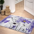 thumbnail image 2 of Farmhouse Floral Flowers Bathroom Rugs, Farm Rustic Farmhouse and Butterfly on Country Wooden Bathroom Rugs Set, Purple Daisy Floral Bathroom Rug Mat 17x29inch, Extra Soft and Absorbent Bath Rugs, 2 of 3