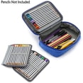 thumbnail image 2 of High Capacity Zipper Pens Pencil Case- Multi-Functional Stationery Pencil Pouch 72 Slots Colored Pencil Case Portable Pencil Bags With 2 Removable Sleeves(Blue), 2 of 7