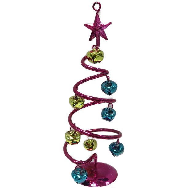 Holiday Time Christmas Ornaments 6Piece Fuschia Jingle Tree Ornament
