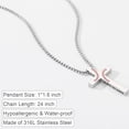 thumbnail image 3 of APSVO Silver Cross Necklace for Men Baseball Pendant Chain Stuff Accessories Items Catholic Religious Christian Birthday Fathers Day Jewelry Gifts Dad Husband Son Boyfriend Teen, 3 of 6