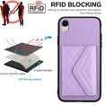 thumbnail image 4 of for iPhone XR Slim Case with Card Holders and Strap for Women, iPhone XR Phone Case Wallet PU Leather Kickstand RFID Blocking Flip Shockproof Wallet Case - Purple, 4 of 11