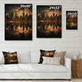 thumbnail image 4 of Designart "Miami City Skylines in Yellow Black" Cityscapes Print on Natural Pine Wood, 4 of 5