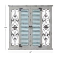 thumbnail image 4 of DecMode Beige Wooden Window Shutter Scroll Wall Decor with Metal Scrollwork Relief, 4 of 14