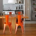 thumbnail image 4 of FDW Set of 4 Metal Dining Chairs, Wooden Seat, 18" Stackable Kitchen Chairs for Indoor Outdoor Patio, Restaurant, Cafe Seating (Orange), 4 of 6