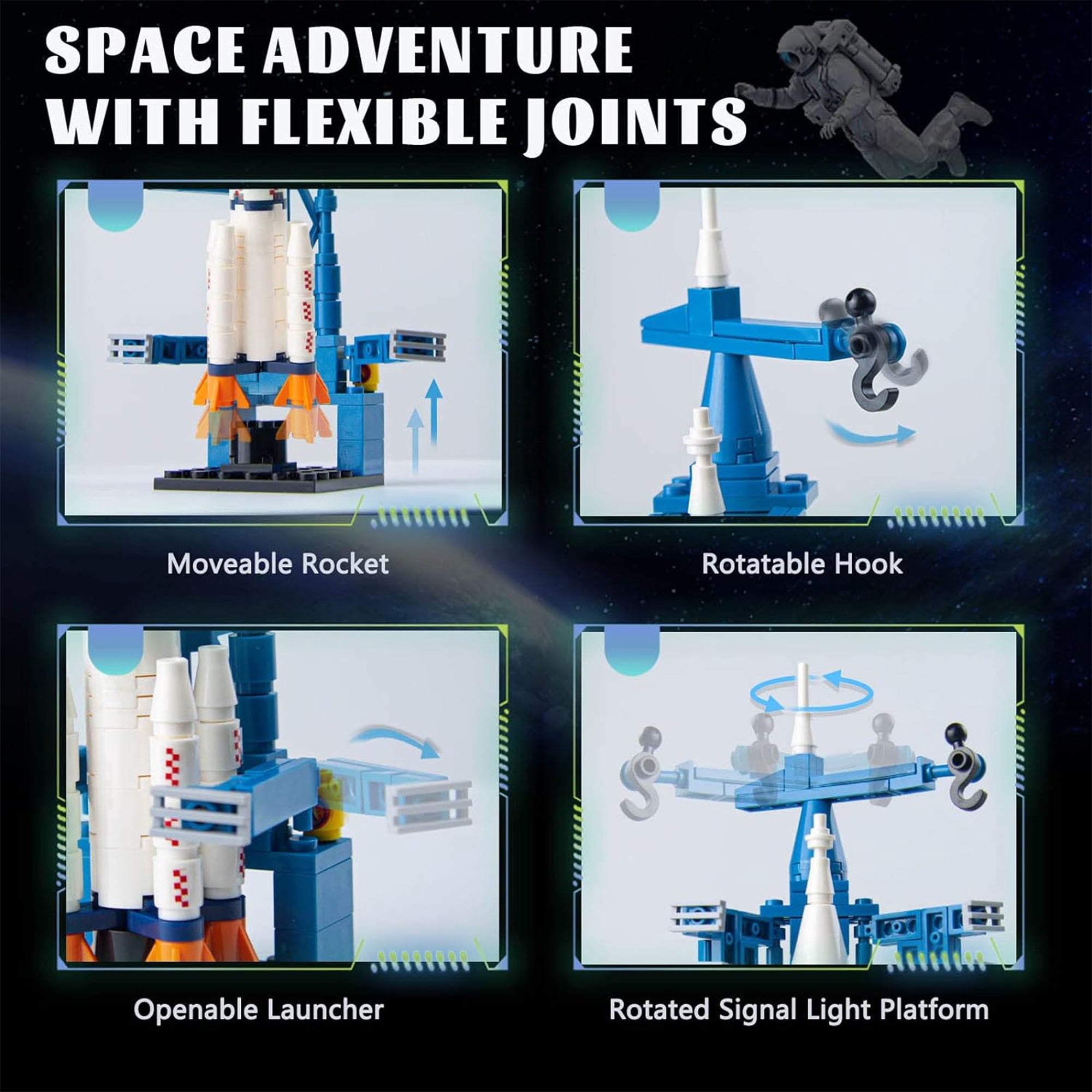 130PCS Building Blocks Toys for 6+ Years Kids Gift Idea Life Space Exploration Shuttle Toys, Space Toy Space Launcher for Boys Girls