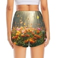 thumbnail image 3 of Picia Butterflies In Flower Field Pattern Women's 2 in 1 Athletic Running Shorts High Waisted Workout Casual Gym Sweat Shorts with Comfy Liner Zipper Pockets-Large, 3 of 9