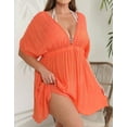 thumbnail image 2 of Beach Cover Up Womens V Neck Casual Oversized Plus Size Bikini Swimwear Cover Ups 2XL Alsol Lamesa, 2 of 6