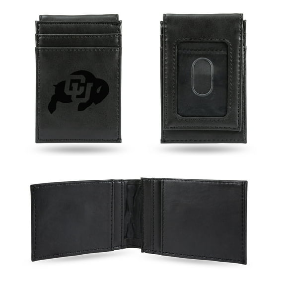 Colorado University Laser Engraved Black Front Pocket Wallet