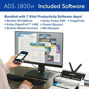 Brother ADS-1800W Wireless Compact Desktop Scanner, Scan Speeds of Up to 30ppm, 2.8 Color Touchscreen