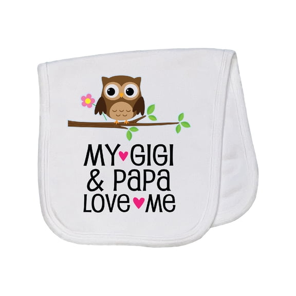 Inktastic My Gigi and Papa Love Me Granddaughter Baby Burp Cloth
