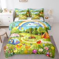 thumbnail image 1 of Camper Bedding Sets 7-Piece Happy Camping Comforter Set Full,Rv Camper Accessories Bedding Comforter Sets Kids Rainbow Flower Bed in a Bag Butterfly Animal Bedding Accessories Spring Camper Themed, 1 of 4