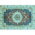 thumbnail image 1 of Ahgly Company Indoor Rectangle Abstract Light Blue Modern Area Rugs, 2' x 3', 1 of 4